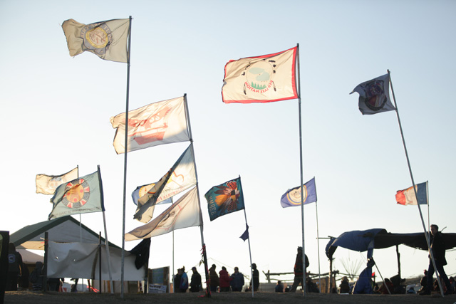 Flags of Standing Rock, photo by Jake Ratner