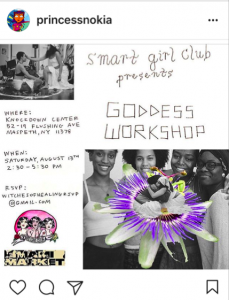 Smart Girl Club workshop advertisement. credit: princessnokia instagram