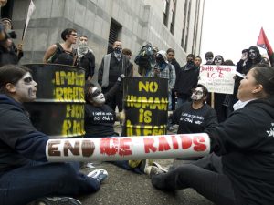 Bay Area Youth Project taking action in an anti-ICE demo circa 2008 (Credit: indybay.org)
