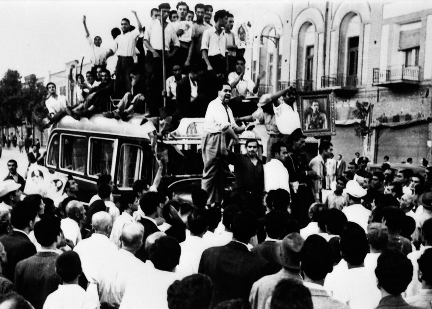 August 19th of 1953, Pro-Shah demonstrators take the streets. (Source)