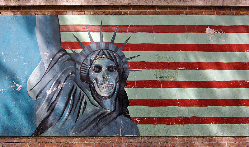 Mural on the former American Embassy in Iran. (Credit: Phillip Maiwald)