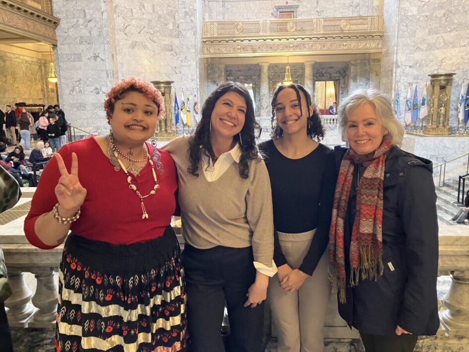 Four people in the Legislature building