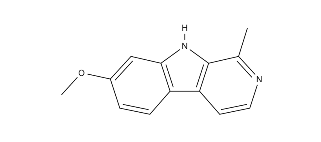 Structure of harmine molecule found in Banisteriopsis caapi